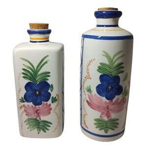 Cordon Bleu Floral Bottles Decor Flowers Court BIA International Set of Two‎ SEE